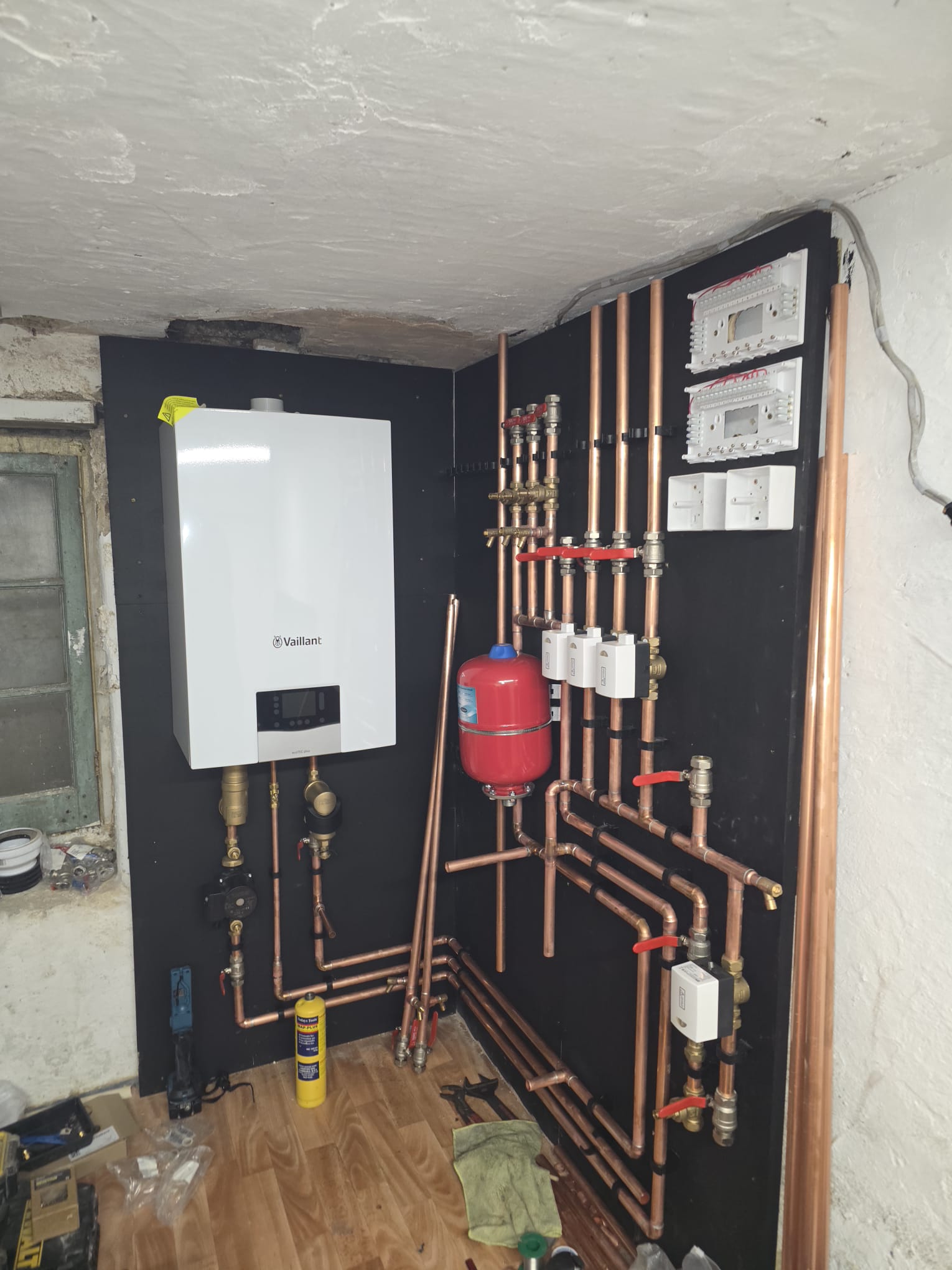 Bathroom mirror and vanity install